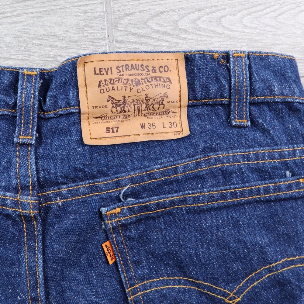 Vintage Levi's 517 Bootcut Jeans Men's 34x30 Orange Tab USA Denim 90s